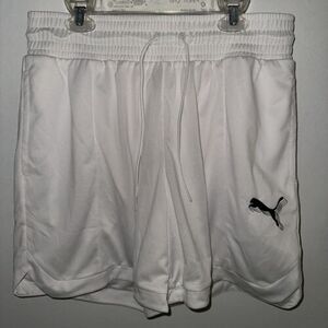 Puma Women's Foundation Basketball Draw String Shorts Sz M White NWOT MSRP $40